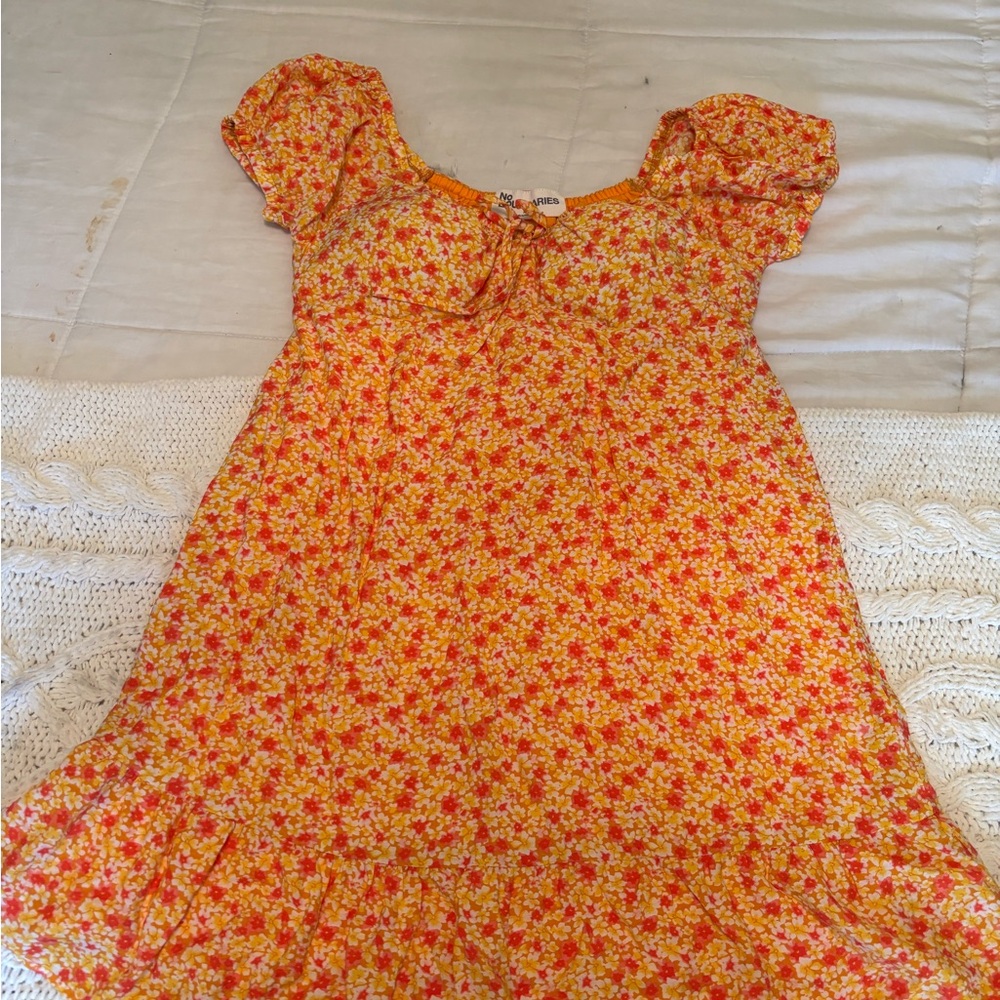 No Boundaries Floral Mini Dress in Yellow and Red